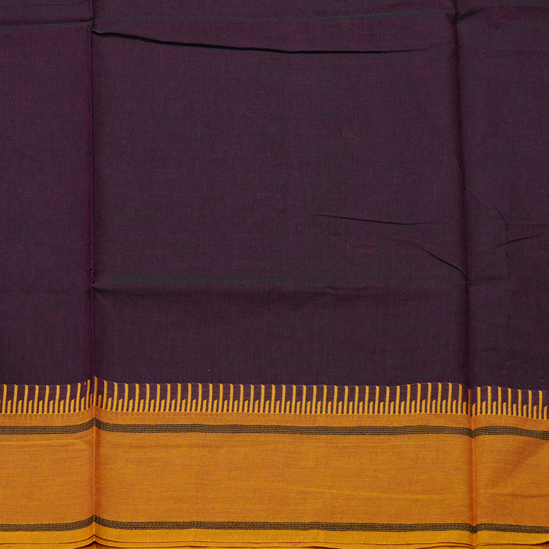 Hayagrivas Handloom Pure Cotton Saree in Graceful Dark Purple KBE57D3-21