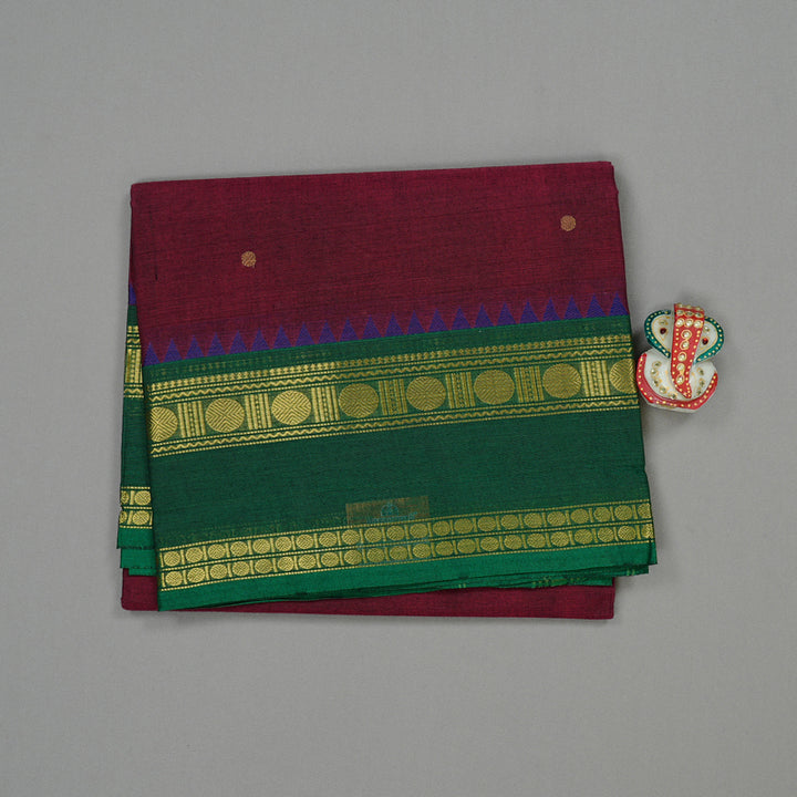 Hayagrivas Handloom Pure Cotton Saree in Luminous Dark Purple KBE57D3-25