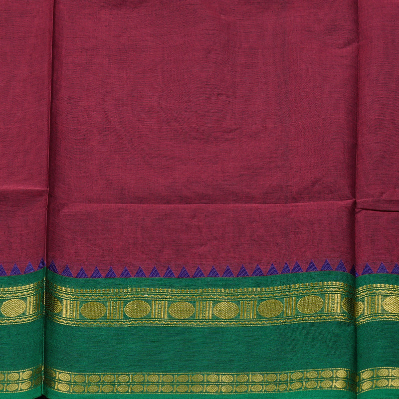 Hayagrivas Handloom Pure Cotton Saree in Luminous Dark Purple KBE57D3-25