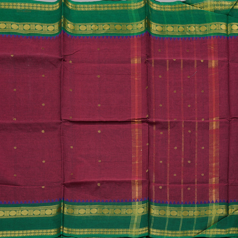 Hayagrivas Handloom Pure Cotton Saree in Luminous Dark Purple KBE57D3-25