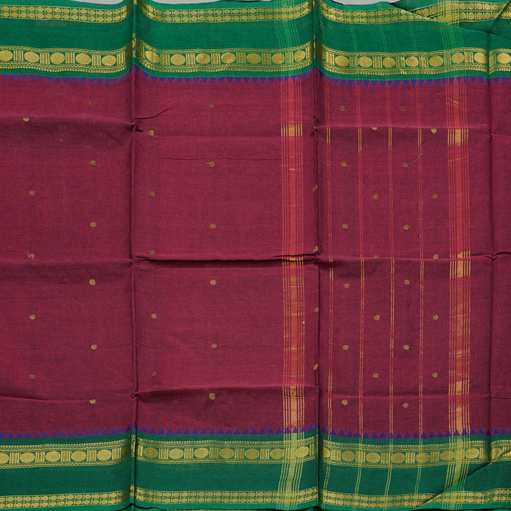 Hayagrivas Handloom Pure Cotton Saree in Luminous Dark Purple KBE57D3-25