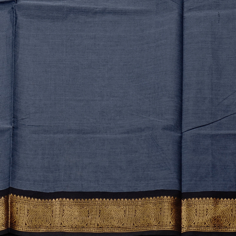 Hayagrivas Handloom Pure Cotton Saree in Eye-catching Bluish Grey KBE57D3-4