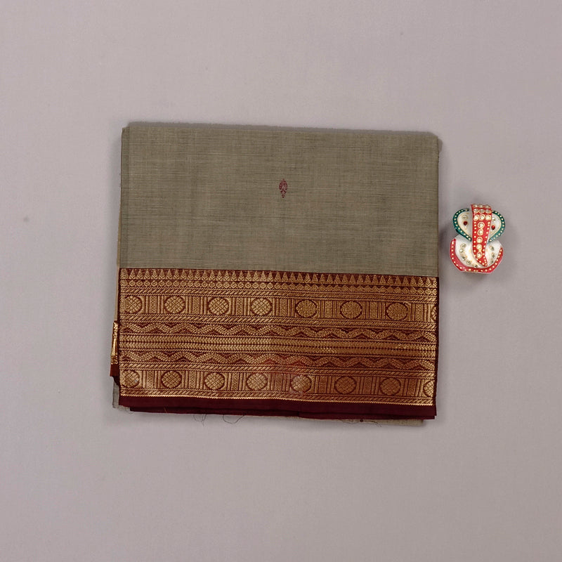Hayagrivas Handloom Pure Cotton Saree in Earthy Beige KBE57D3-45