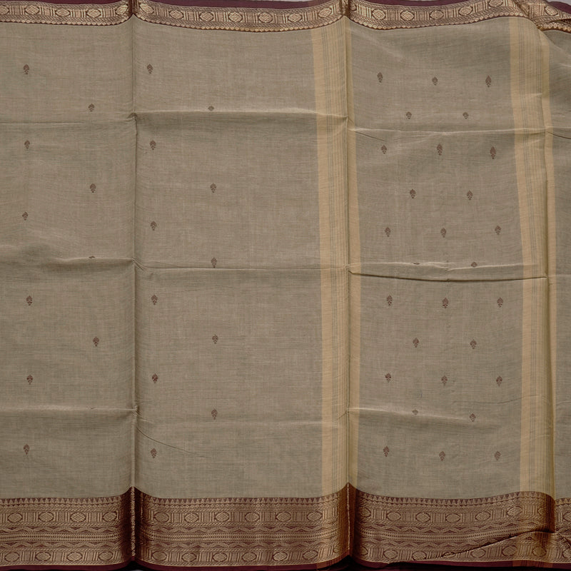Hayagrivas Handloom Pure Cotton Saree in Earthy Beige KBE57D3-45