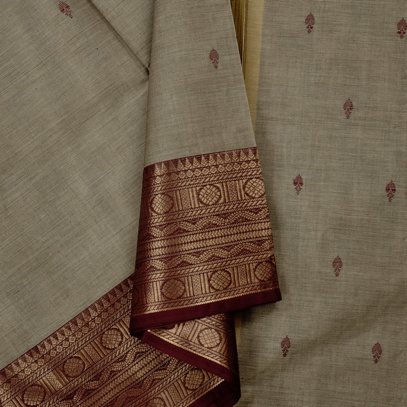 Hayagrivas Handloom Pure Cotton Saree in Earthy Beige KBE57D3-45