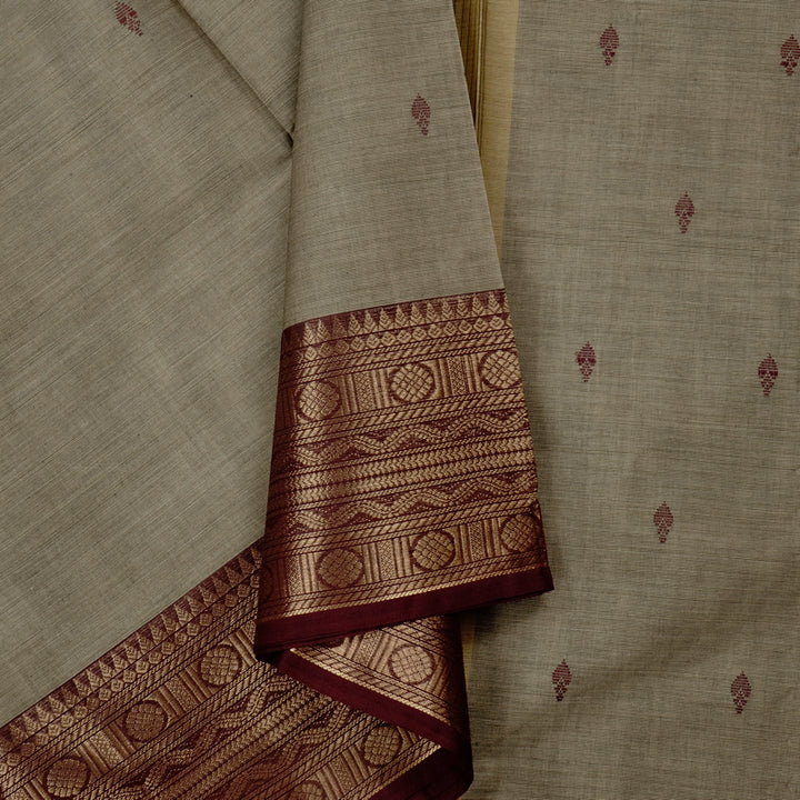Hayagrivas Handloom Pure Cotton Saree in Earthy Beige KBE57D3-45