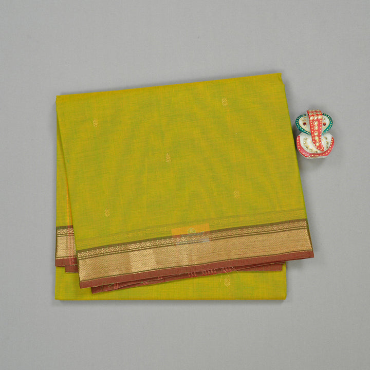 Hayagrivas Handloom Pure Cotton Saree in Striking Fluorescent Green KBE57D3-47