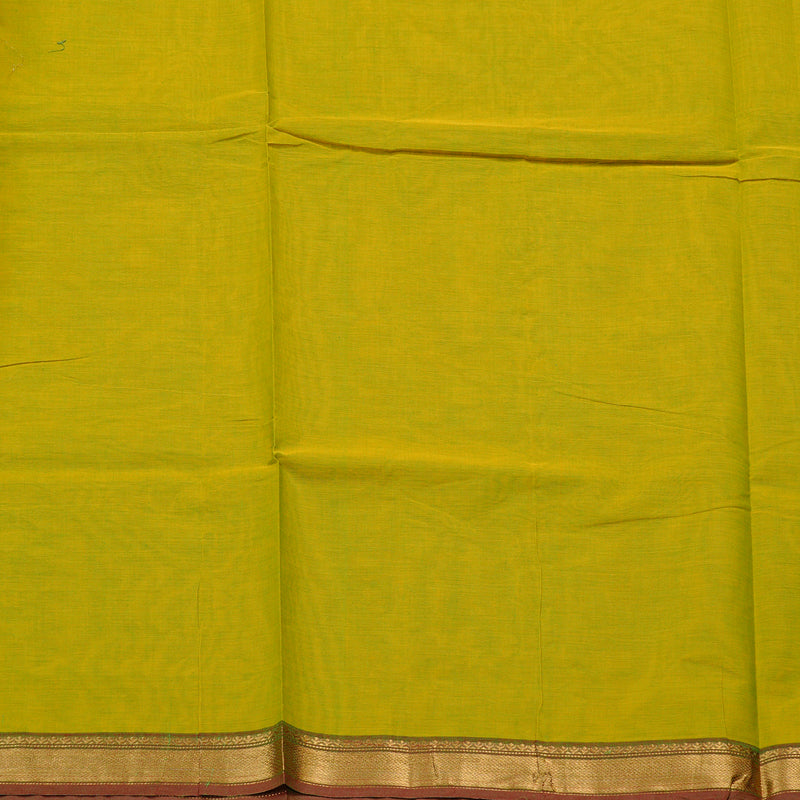 Hayagrivas Handloom Pure Cotton Saree in Striking Fluorescent Green KBE57D3-47