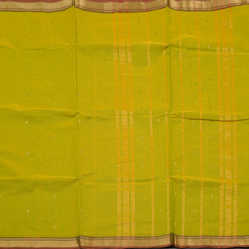 Hayagrivas Handloom Pure Cotton Saree in Striking Fluorescent Green KBE57D3-47