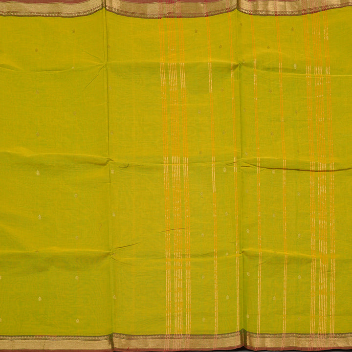 Hayagrivas Handloom Pure Cotton Saree in Striking Fluorescent Green KBE57D3-47