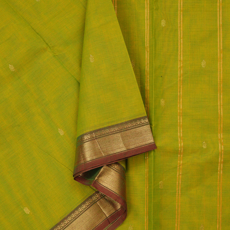 Hayagrivas Handloom Pure Cotton Saree in Striking Fluorescent Green KBE57D3-47