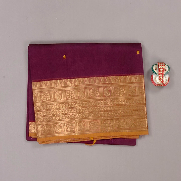 Hayagrivas Handloom Pure Cotton Saree in Rich Dark Purple KBE57D3-52