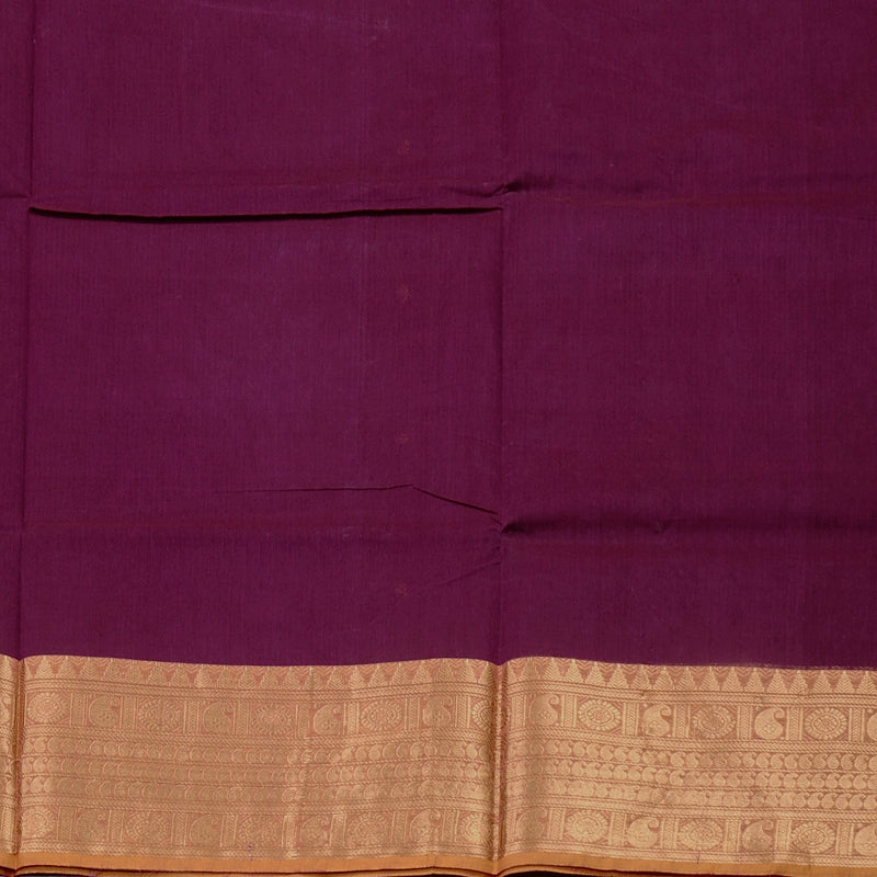 Hayagrivas Handloom Pure Cotton Saree in Rich Dark Purple KBE57D3-52