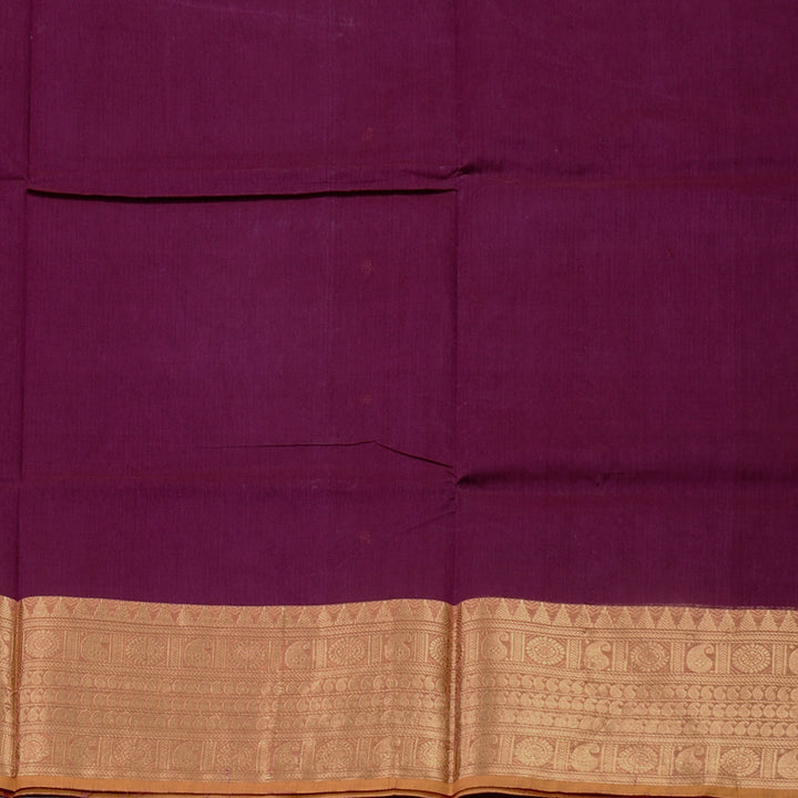 Hayagrivas Handloom Pure Cotton Saree in Rich Dark Purple KBE57D3-52