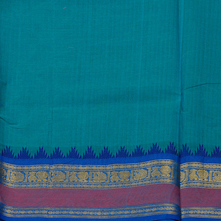 Hayagrivas Handloom Pure Cotton Saree in Charming Sea Blue KBE57D3-59