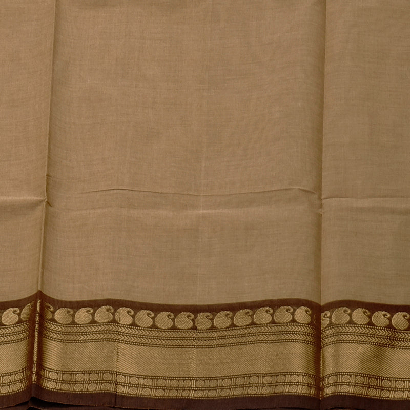 Hayagrivas Handloom Pure Cotton Saree in Timeless Sandal Beige KBE57D3-61