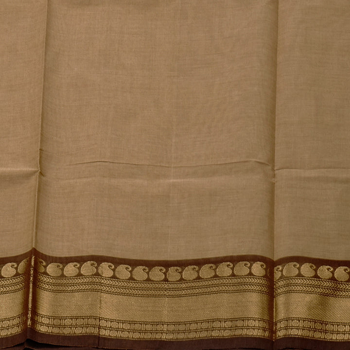 Hayagrivas Handloom Pure Cotton Saree in Timeless Sandal Beige KBE57D3-61