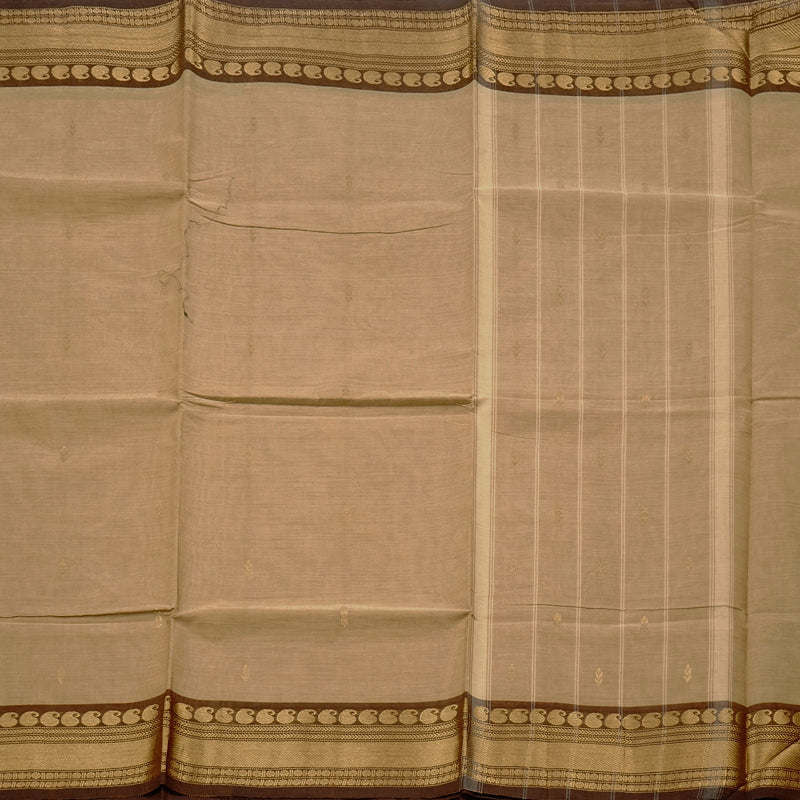 Hayagrivas Handloom Pure Cotton Saree in Timeless Sandal Beige KBE57D3-61