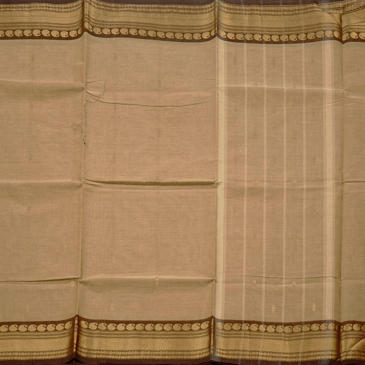 Hayagrivas Handloom Pure Cotton Saree in Timeless Sandal Beige KBE57D3-61