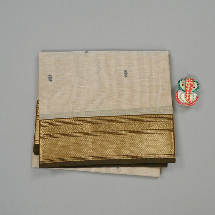 Hayagrivas Handloom Pure Cotton Saree in Soothing Beige KBE57D3-64