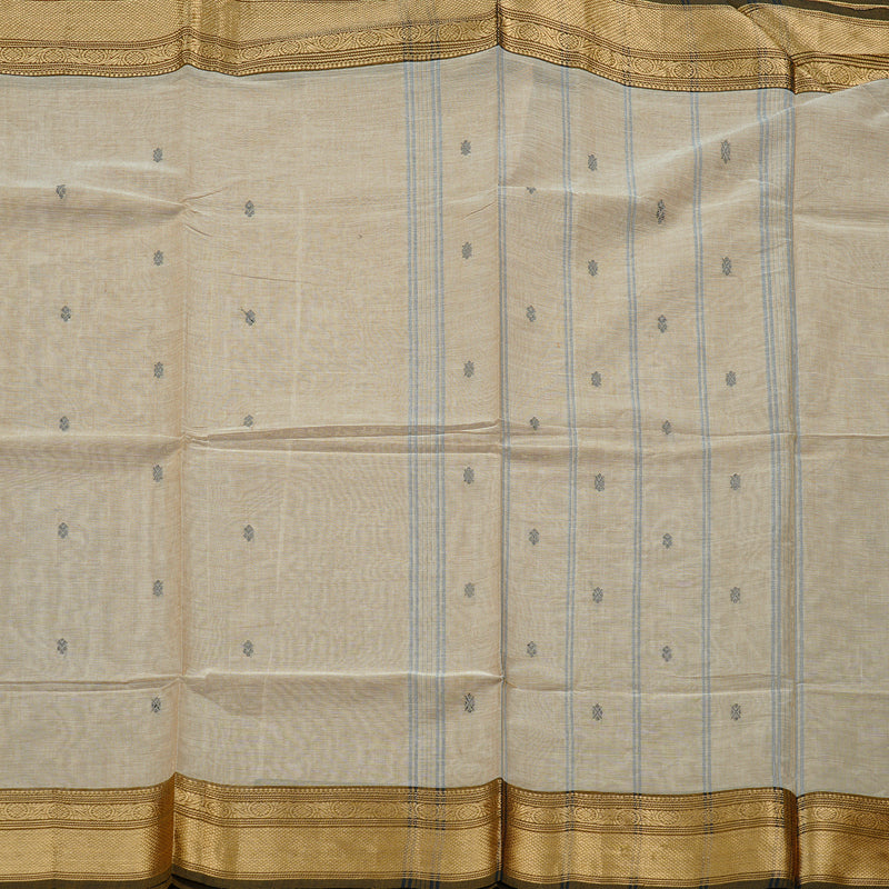 Hayagrivas Handloom Pure Cotton Saree in Soothing Beige KBE57D3-64