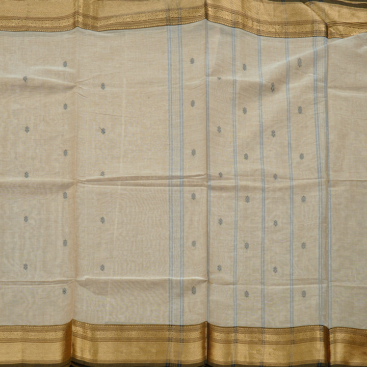 Hayagrivas Handloom Pure Cotton Saree in Soothing Beige KBE57D3-64