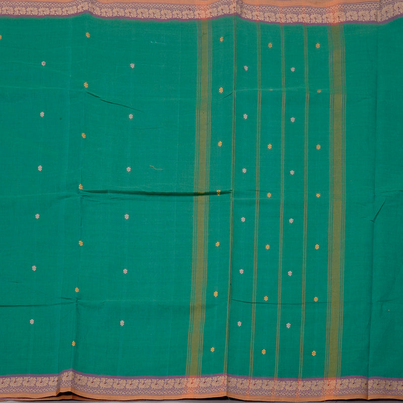 Hayagrivas Handloom Pure Cotton Saree in Regal Sea Green KBE57D3-83