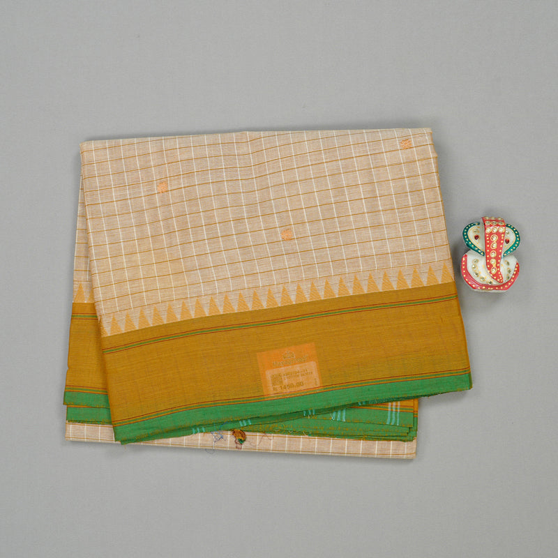 Hayagrivas Handloom Pure Cotton Saree in Sophisticated Sandal KBE57D4-11