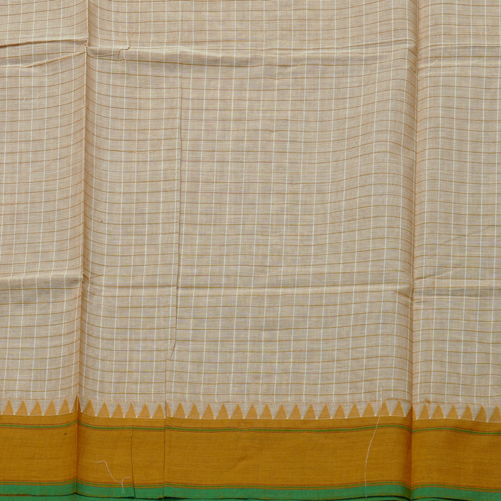 Hayagrivas Handloom Pure Cotton Saree in Sophisticated Sandal KBE57D4-11