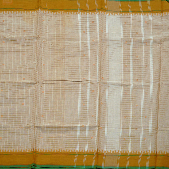 Hayagrivas Handloom Pure Cotton Saree in Sophisticated Sandal KBE57D4-11