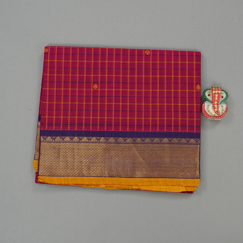 Hayagrivas Handloom Pure Cotton Saree in Versatile Dark Pink KBE57D4-9