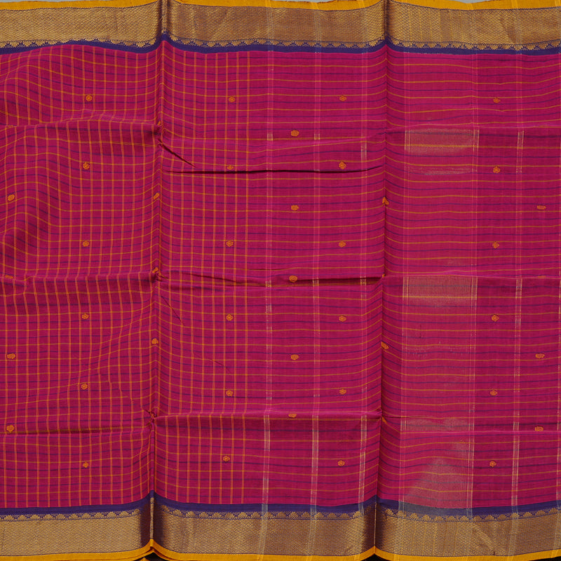 Hayagrivas Handloom Pure Cotton Saree in Versatile Dark Pink KBE57D4-9