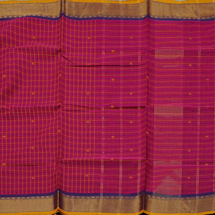 Hayagrivas Handloom Pure Cotton Saree in Versatile Dark Pink KBE57D4-9
