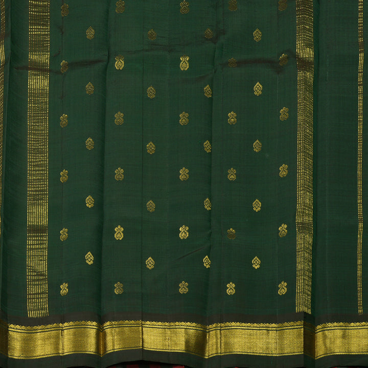 Hayagrivas Milk White One Side Border Kanjivaram Silk Saree KBE581F1-11