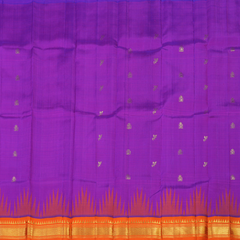 Hayagrivas Handloom Kanjivaram One side border with Attractive Purple with Orange KBE581F1-21