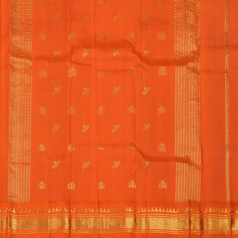 Hayagrivas Handloom Kanjivaram One side border with Attractive Purple with Orange KBE581F1-21