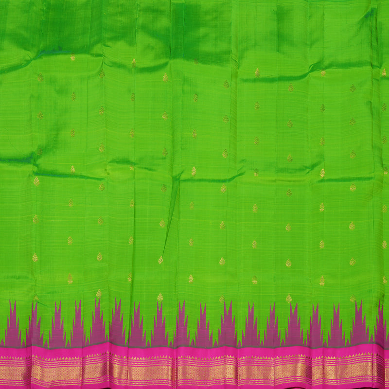 Hayagrivas Handloom Kanjivaram One side border with Parrot Green with Pink KBE581F1-36