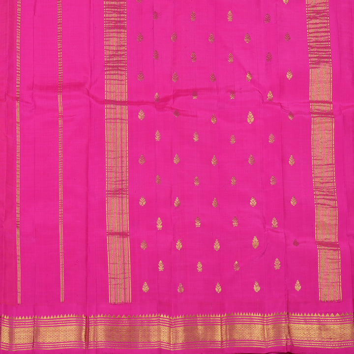 Hayagrivas Handloom Kanjivaram One side Border in Orange with Rani pink KBE581F1-38