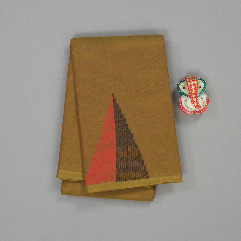 Hayagrivas Handloom Pure Cotton Saree in Wheat Brown KBE586F1-7