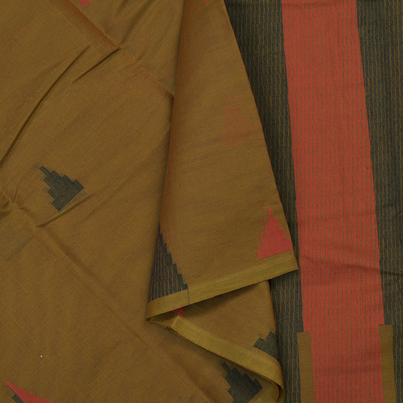 Hayagrivas Handloom Pure Cotton Saree in Wheat Brown KBE586F1-7