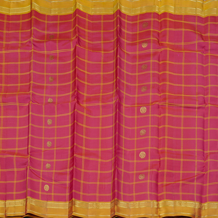 Hayagrivas Handloom Kanjivaram Silk Saree in Dazzling Reddish Pink KBE58D3-2