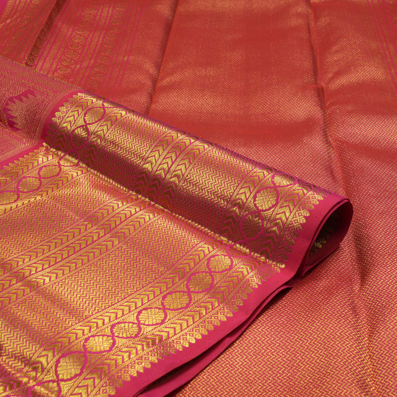 Hayagrivas Exclusive Handloom Silk Saree in Deep Pink with rich pallu & blouse KBE594F7-1