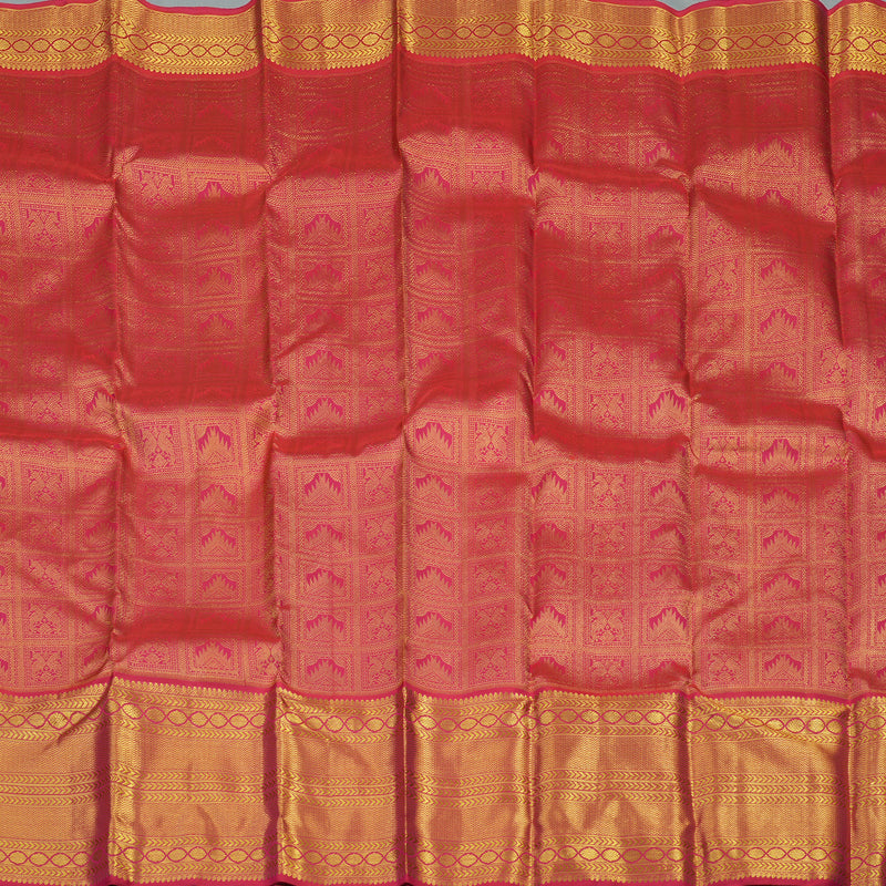 Hayagrivas Exclusive Handloom Silk Saree in Deep Pink with rich pallu & blouse KBE594F7-1