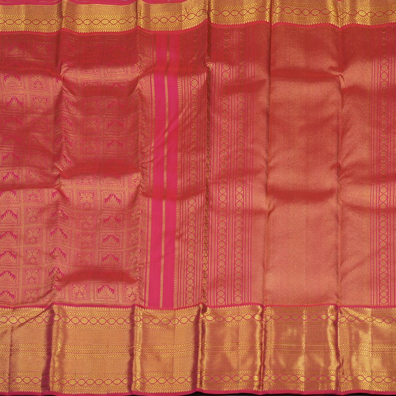Hayagrivas Exclusive Handloom Silk Saree in Deep Pink with rich pallu & blouse KBE594F7-1