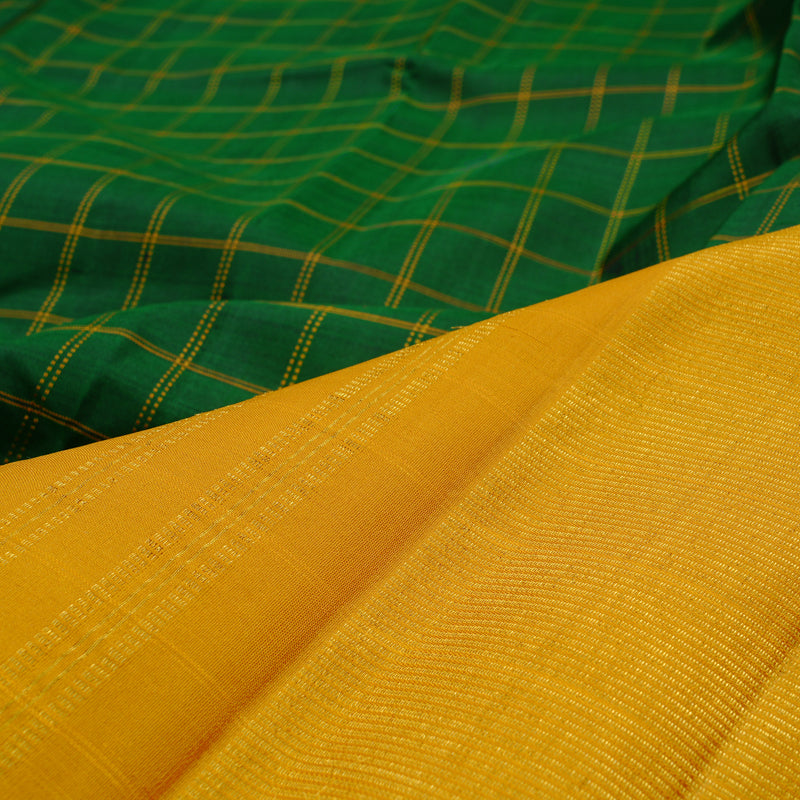 Hayagrivas Dark Green Handloom Kanjivaram Silk Saree KBE59D1-1