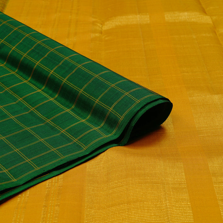 Hayagrivas Dark Green Handloom Kanjivaram Silk Saree KBE59D1-1
