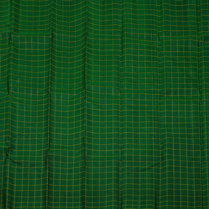 Hayagrivas Dark Green Handloom Kanjivaram Silk Saree KBE59D1-1