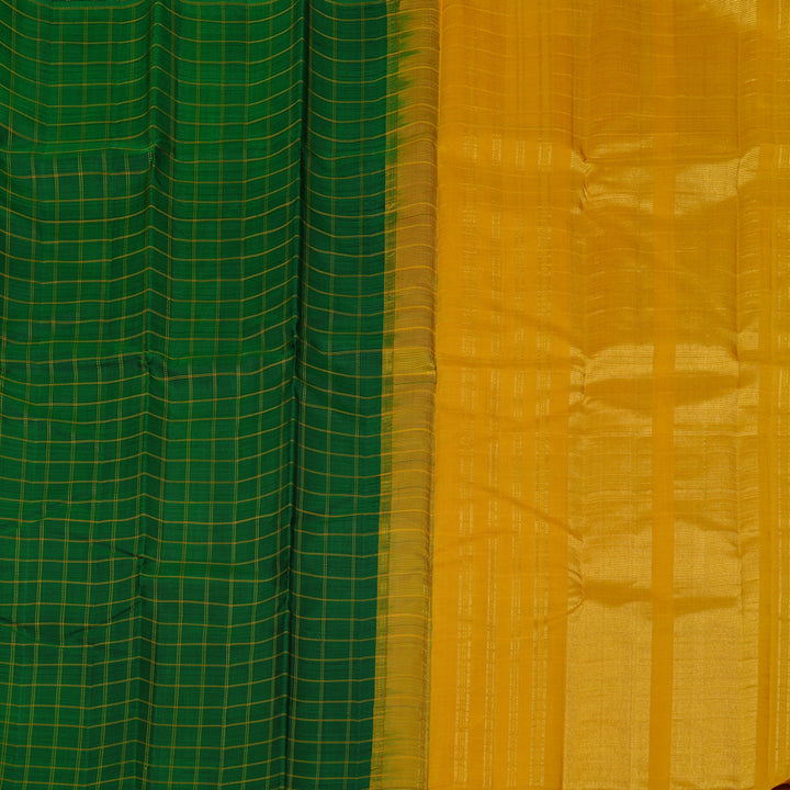 Hayagrivas Dark Green Handloom Kanjivaram Silk Saree KBE59D1-1