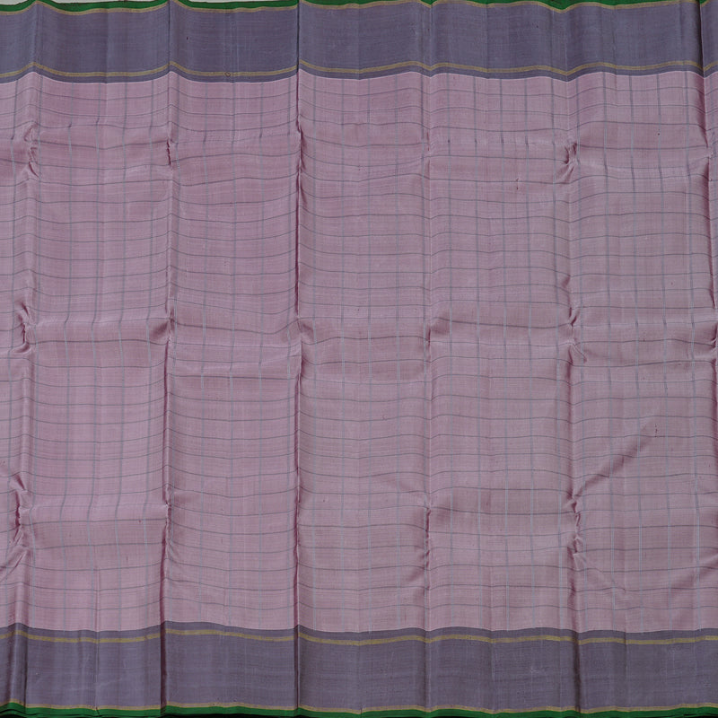 Hayagrivas Rosewood Pink Handloom Kanjivaram Silk Saree with Dark Grey Border KBE59D1-3