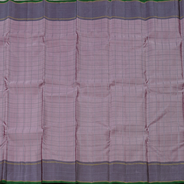 Hayagrivas Rosewood Pink Handloom Kanjivaram Silk Saree with Dark Grey Border KBE59D1-3